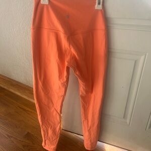 Lululemon peachy orange double lined leggings worn once size 6